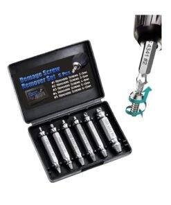 NOVOLAN Damaged Screw Bolt Extractor Kit 6 PCS, Extractor Remover Tool and Drill Bit Set, Stripped Screw Remover, Broken Bolt Extractor Kit Made from H.S.S. 4341#