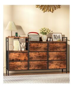 NKX Dressing Storage  Model with Electric 8 Drawers For Home inside Room 52.36" inch Brown Color