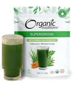 Organic Traditions Probiotic Super Greens with Turmeric - 3.5oz - Greens Powder Blend, Drink Mix