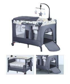 MaBaby 5-in-1 Baby Beside Crib, Foldable And Portable Baby Cots, Comfort Infant Bassinet Bed With Diaper Changing Table