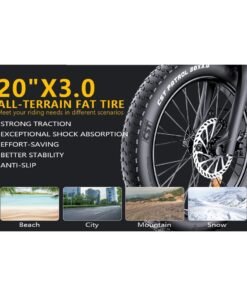 Baicycle Electric Bike Mountain bike 48V 15.3Ah Removable Battery 32Km/H with 750W Brushless Motor 7-Speed 20inchTires Front Fork Suspension  Silver - Image 4