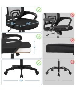 Alternative view of Multiwood Premium Mesh Office Staff Chair Ergonomic Design, Advance Lumbar Support, Tilt Mechanism, and Black PU Wheels - Elevate Your Workspace Comfort | The Perfect Office, Desk, or Work Chair