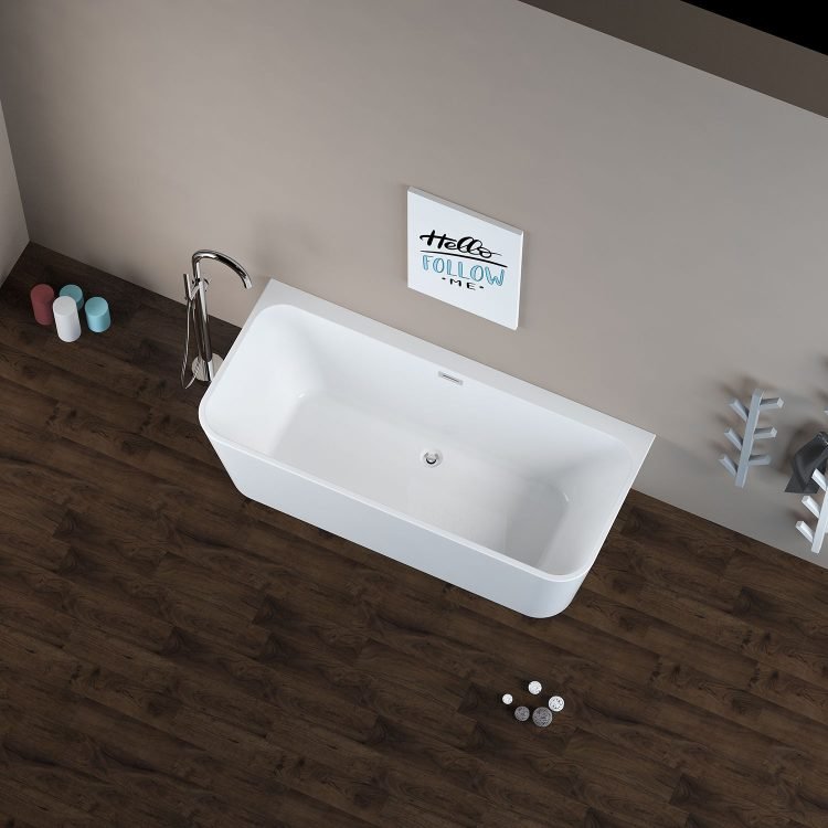 Wall attached freestanding bathtub 170x81cm - Image 2