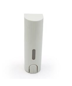 BERAM 400 ml Wall‑Mounted Manual Soap Dispenser, Push Type soap Dispenser for Bathroom, Kitchen & Hotel, Chrome ABS Liquid Hand Soap, Shampoo, Sanitizer Holder, Refillable Single Chamber-White