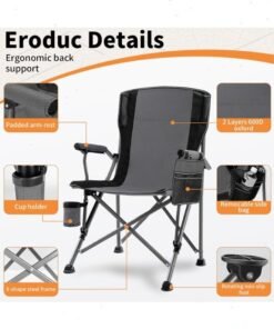 Alternative view of Yoawllty Oversized Camping Folding Chair with Carrying Bag, Cup Holder Included, Portable Folding Chair(Grey)