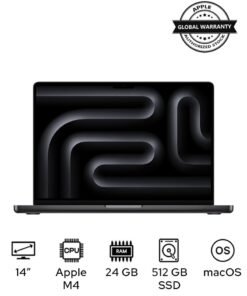 Apple MacBook Pro MX2H3 Liquid XDR Retina 14-Inch Display, M4 Pro Chip 12-Core CPU 16-Core GPU Processor/24GB RAM/512GB SSD/macOS(International Version) English Space Black