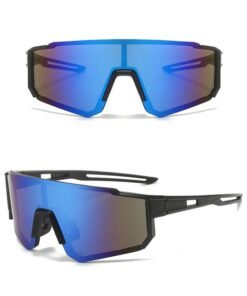 Depend Trendy Men's Sunglasses, Stylish Shades With UV400 And Polarized For Sports, Fashionable Eyewear, Goggles For Blocking, Retro Square Cycling Sunglass With Blue Lens