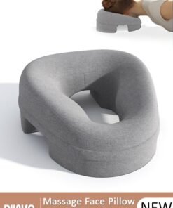 DUNISO Massage Face Pillow, Ergonomic Memory Office Nap Pillow, High Rebound Face Down Pillow for Sleeping, Face Rest Neck Head Cushion for Spa Salon Travel