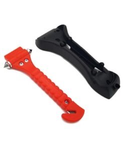 HERIOS Emergency Car Safety Tool, 2-in-1 Window Breaker with Carbon Steel Hammer and Seat Belt Cutter, Red hammer, survival kit, cutter, tools