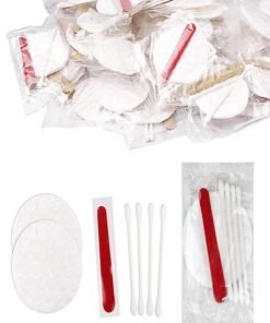 HQSLsund 100 Pack Hotel Vanity Kit Individually Wrapped, Bulk Hotel Amenities Kit, Hotel Hospitality Set, Hygiene Products Include Cosmetic Cotton Pads, Cotton Swabs, Nail File (Paper Sticks)