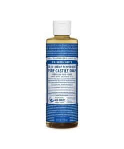Dr. Bronner's Pure-Castile Liquid Soap (Peppermint, 8 ounce) - Made with Organic Oils, 18-in-1 Uses: Face, Body, Hair, Laundry, Pets and Dishes, Concentrated, Vegan, Non-GMO