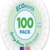 EcoEarth Hotel Soap Bars (Spring Breeze, 1 oz, 100 Pack), Travel Size Luxury Bulk Amenities Bar Soap, Small Individually Wrapped Round Soap, Mini Toiletries for Airbnb, Motel, Guest Bath