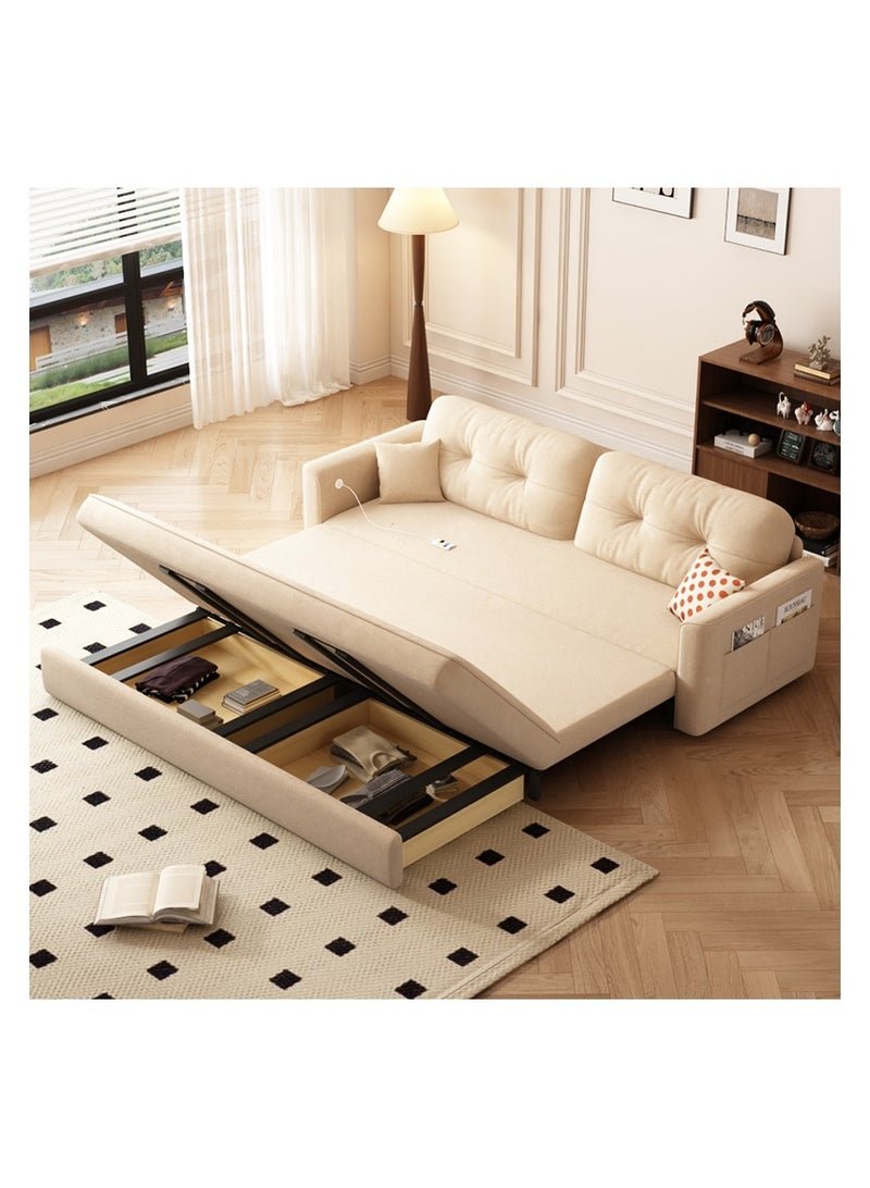 Organized Home Microfibres leather sofa bed dual-purpose foldable small apartment living room retractable multifunctional office apartment 2024 new - Image 3