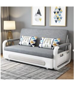 Organized Home Pull-Out Foldable Sofa Bed with Storage Space Double-Seat Multi-Functional Sofa, Modern Style Living Room and Bedroom Comfortable Sofa Bed Chair (Width1.58m)