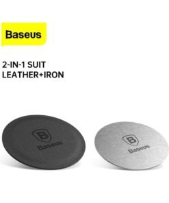 Baseus Metal Plate For Magnetic Mount Universal Replacement Plate Metal Disc (Pack Of 2) With Strong 3M Adhesive For Magnetic Car Holder Compatible All Smart Phone And Tablet (Without Holder) Black/Silver