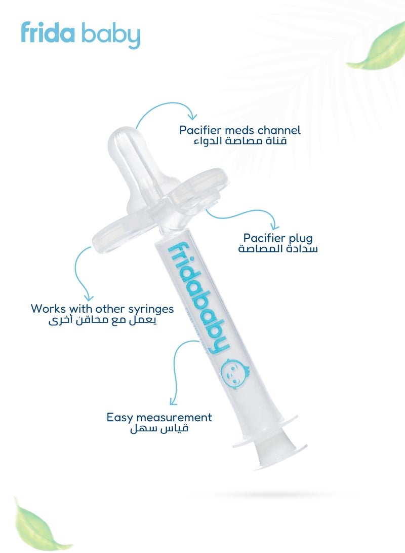 fridababy Medifrida Accu-Dose Pacifier | Made in USA | No-Mess Medicine Dispenser for Babies | Spit-Up Prevention | BPA-Free | Accurate Dosing with Oral Syringe | Infant Safe - Image 2