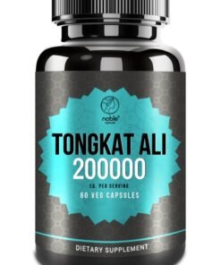 noble nature Tongkat Ali 200:1 Extract – 1000mg Root Extract + Black Pepper Extract – 60 Veg Capsules – Energy & Vitality Support – Non-GMO, Gluten-Free, No Additives