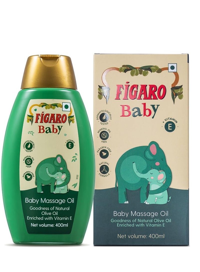 Figaro Baby Massage Oil with Goodness of Natural Olive oil enriched with vitamin E Dermatologically tested 400 ml