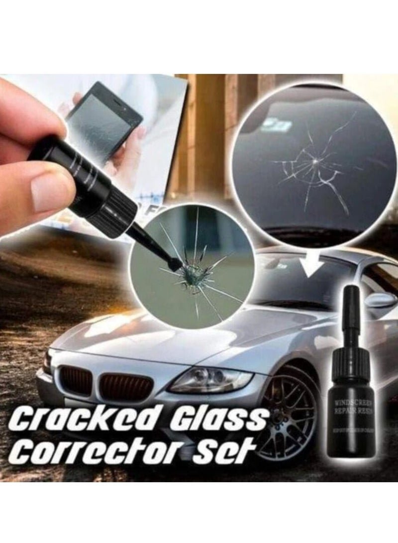 Automotive Glass Nano Repair Fluid, Repair Resin Kit for Car Windshield Chips and Cracks, Quick Fix Auto Windscreen Scratch (Black)