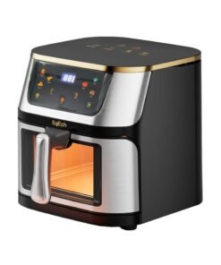 EqiEch Air Fryer, 12L Super Large Capacity, Touch Screen Smart Air Fryer, Light Oil And Low Fat, Suitable For Family Dinners, Friends Gatherings And Other Occasions, Stainless Steel Body, 1500W