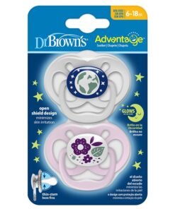 Alternative view of Dr. Brown’s Advantage Pacifier - Stage 2, Glow In The Dark, Pink, 2-Pack