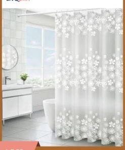 LIVQORA 1Pcs Shower Curtain, Modern Floral Print Waterproof Shower Curtain, Anti-Mildew Antibacterial Waterproof Washable, Grommets and Curtain Hooks (Size180*180）