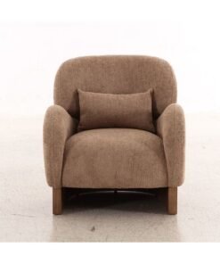 DANUBE HOME Nordomi Brown Fabric 1 Seater Sofa – Comfortable Single Seat Fabric Sofa For Living Room, Stylish Accent Chair Home Furniture For Cozy Spaces