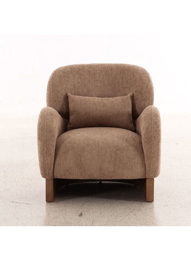 DANUBE HOME Nordomi Brown Fabric 1 Seater Sofa – Comfortable Single Seat Fabric Sofa For Living Room, Stylish Accent Chair Home Furniture For Cozy Spaces