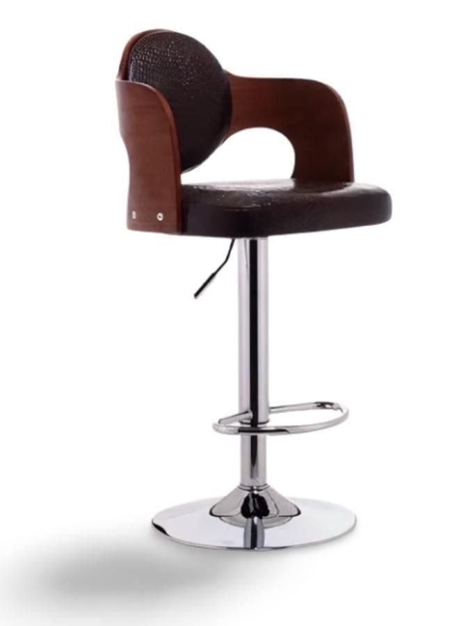 SULSHA Modern Height Adjustable Chair , Bar Chair , Bar Stool Set Leather Padded Stool Black/Brown/Silver