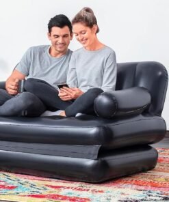 Bestway Double 5-In-1 Multifunctional Couch With Sidewinder 2 Seater Ac Air Pump Black 188x152x64cm