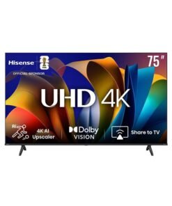 Hisense 75 inch Smart TV UHD 4K E6N-Dolby Vision,Game Mode Plus,Smooth Motion with MEMC,AI Sports Mode,Voice Control,Share to TV,Youtube,Netflix,Disney+,Shahid And Anghami (2024 New Model) 75E6N Black