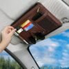 KASTWAVE Car Interior Accessories Pocket Organizer, Car Sun Visor Organizer Auto Visor Pocket(Brown)
