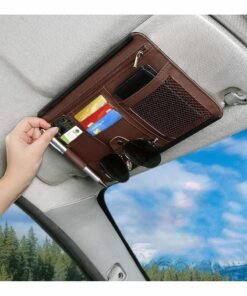 KASTWAVE Car Interior Accessories Pocket Organizer, Car Sun Visor Organizer Auto Visor Pocket(Brown)