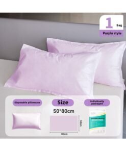 Disposable Cute Pillowcase Travel Portable Winter Thickened Large Household Double Hotel Supplies Suit Wholesale-Color:Taro Purple -Specifications: Sterile And Thickened