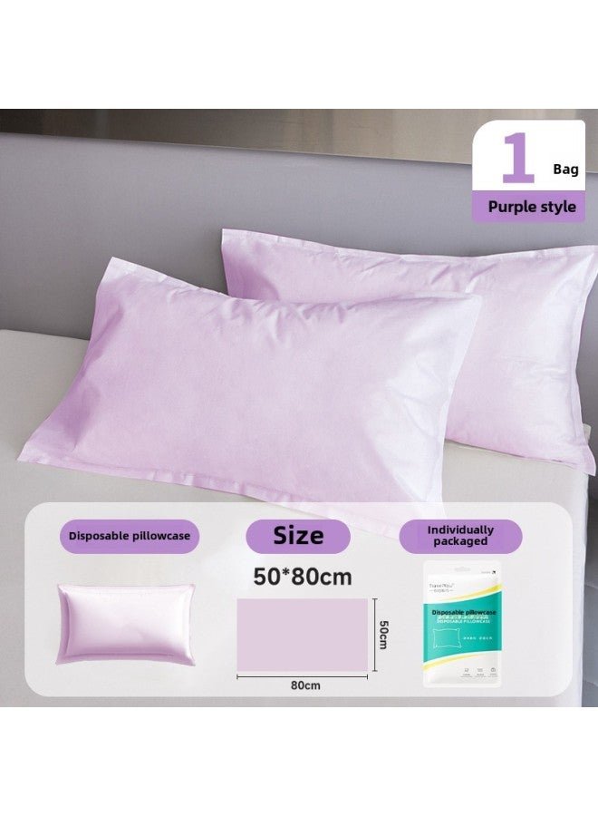 Disposable Cute Pillowcase Travel Portable Winter Thickened Large Household Double Hotel Supplies Suit Wholesale-Color:Taro Purple -Specifications: Sterile And Thickened