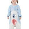 RATSAW Baby Sleeping Bag Sack Long Sleeve with Feet Winter Swaddle Wearable Blanket for Boys Girls Bear 1 to 3Years