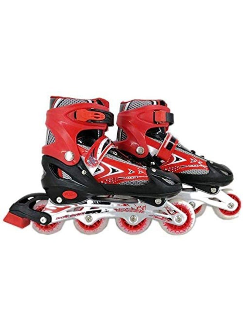 LIMOS Adjustable Roller Skate Shoe for children Outdoor Skating (Red 31-34)
