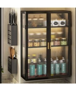 Alternative view of CityRiya-Long Bathroom Wall Cabinet Bathroom Cabinet Wall Mounted Medicine Cabinet with 3 Shelves Adjustable Kitchen Cupboard Organizer Storage Cabinet Space Saver Storage Cabinet Shelf for Bathroom Laundry Kitchen