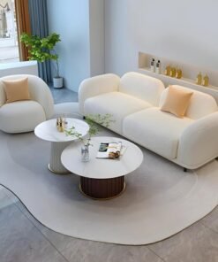 Comfynest Modern 3-Seater Sofa with Sherpa Upholstery