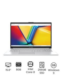 ASUS VivoBook GO 15 Laptop With 15.6-Inch Full HD Display, Core-i3-N305 Processor/8GB RAM/256GB SSD/Windows 11/Intel UHD Graphics Arabic Cool Silver