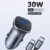 Ugreen Car Charger Fast Charging PD 30W Dual Port USB C QCPD SCP Fast Charger Car Adapter With USB C Cable 1M Braided For iPhone 16 15 Series Galaxy S24 S23 Ultra iPad Pro Xiaomi Honor Apple Watch S10