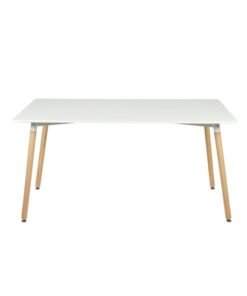 Alternative view of DANUBE HOME Stork 6 Seater Dining Table - Elegant White & Beech Finish, Engineered Wood & Metal, Ideal for Dining Room, L150xW90xH75cm - Stylish Furniture for Family Gatherings