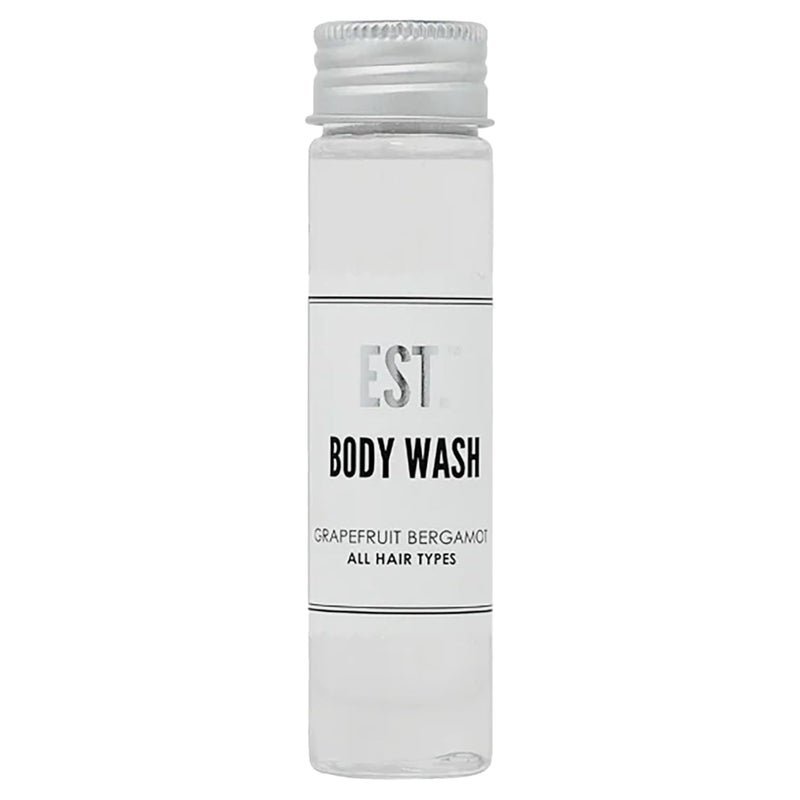 world amenities EST Body Wash with GrapefruitBergamot fragrance BiodegradableRecyclable Bottle with Screw Top 141oz 40ml Pack of 48