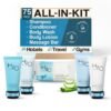 H2O Therapy Hotel Soaps and Toiletries Bulk Set | 1-Shoppe All-In-Kit Amenities for Hotels & Airbnb | .85oz Hotel Shampoo & Conditioner, Body Wash, Body Lotion & 1 oz Bar Soap Travel Size | 75 Pieces