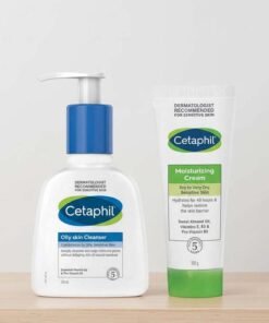 Cetaphil Oily Skin Cleanser, Face And Body Wash For Men And Women, Combination To Oily And Sensitive Skin, Unscented 236ml + Moisturizing Cream Dry To Very Dry, Sensitive Skin 100grams