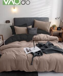 VAOdo 4PCS Bedding Fitted Sheet Set, Deep Pocket Soft Microfiber -Shrinkage and Fade Resistant Comforter Set, Skin Friendly Bedding Set, Including Fitted Sheet Duvet Cover and 2 Pillows Comforter Sets 200*230CM