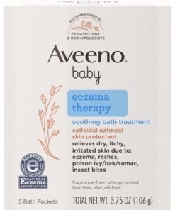 Aveeno Baby Eczema Therapy Soothing Bath Treatment for Relief of Dry, Itchy and Irritated Skin, Made with Soothing Natural Colloidal Oatmeal, 5 ct.
