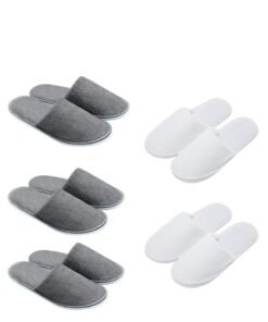 LYNLYN Disposable Slippers, 5 Pairs Home Slippers for Family Spa Guests Hotels Office- Mixed Multi-Color Slippers Home Party, Housewarming for Spa/Party/Guest,/Hotel/Travel