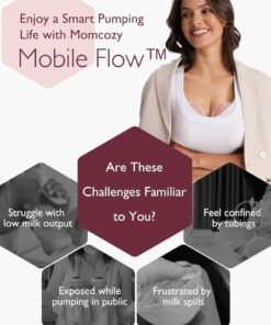 Momcozy M9 Breast Pump Hands-Free Mobile Flow, App Discreet Control with Personalized Multi-Modes and 15 Levels, Independent Breastmilk Storage, Wearable M9 Breast Pump 24mm