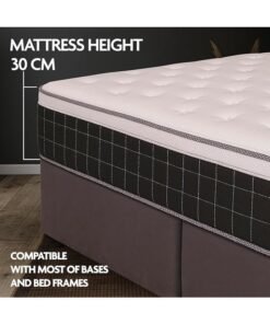EASELIVING Hybrid Memory Foam Mattress - 30cm Super King Size Medium Firm Mattress | Pocket Spring Mattress with Cooling Comfort, Edge Support and Pressure Relief | 10-Year Warranty (200x200 cm)